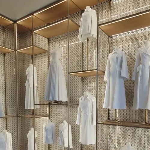 Dior Fabric Laminated Glass Wall Elevator Panel