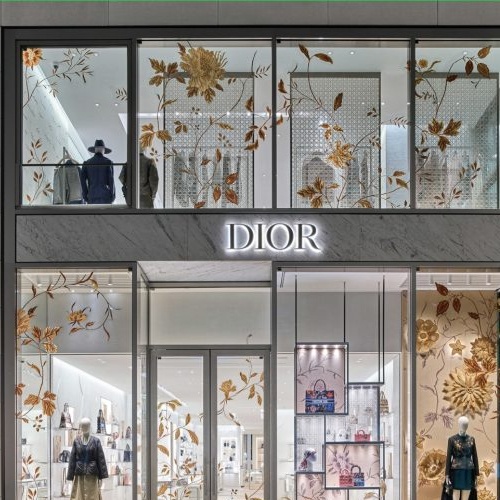 Dior Fabric Laminated Glass Wall Elevator Panel