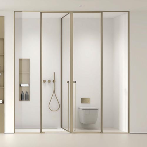 bathroom glass shower and toilet partition