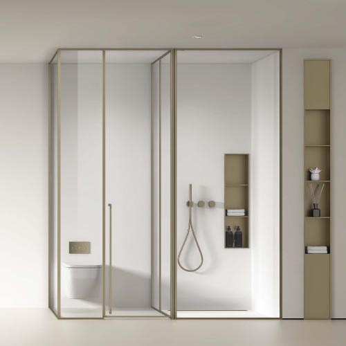 bathroom glass shower and toilet partition