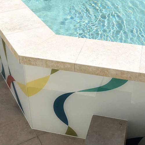 customized printed glass for swimming pool