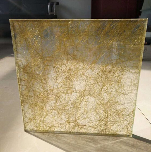 silk interlayer architectural laminated glass