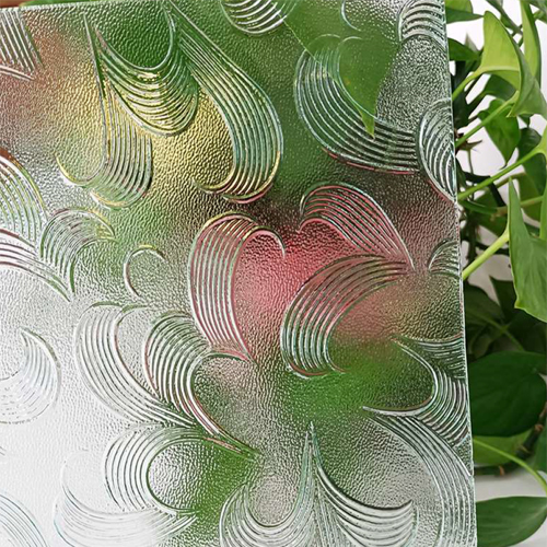 May Flower Textured Glass