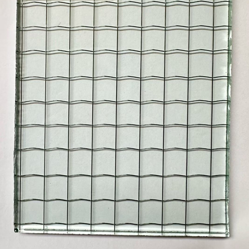 square shape wired glass with clear glass