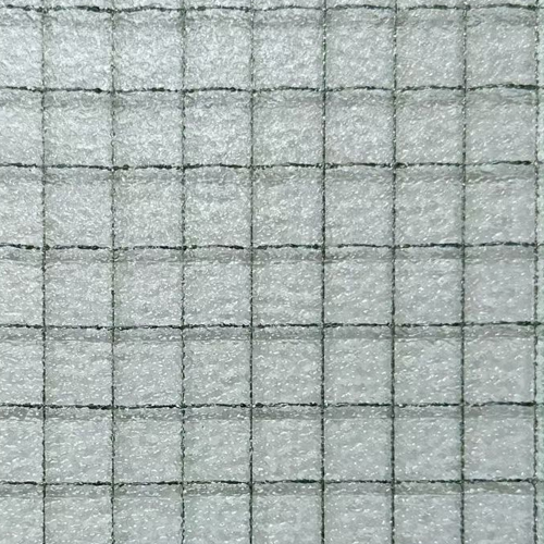 diamond shape wired glass with frosted and textured glass