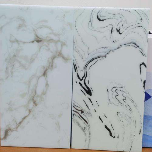 Digital Printed Glass to Mimic Marble Pattern and Texture