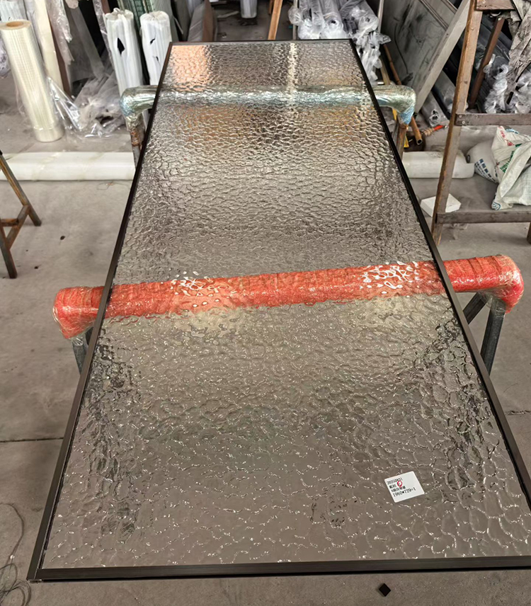 textured glass partition wall divider