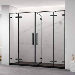 glass shower partition with handle