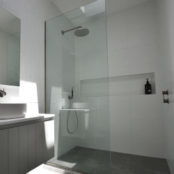 modern hotel glass shower screen
