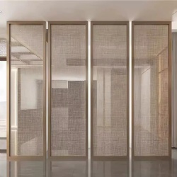 Glass wall by fabric mesh laminated glass