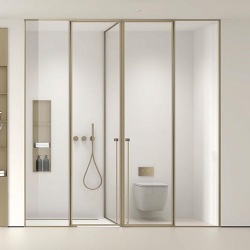 bathroom glass shower and toilet partition