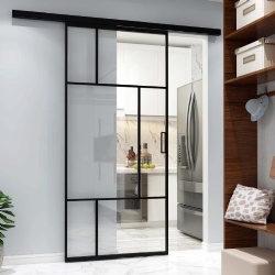 grid glass partition door for interior openings