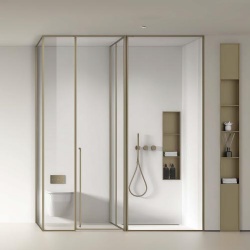 bathroom glass shower and toilet partition